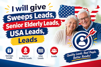 give sweeps leads, senior elderly leads, usa leads, leads
