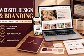 design responsive canva website wix ugc portfolio brand kit and brand identity