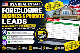provide USA foreclosure leads, market probate leads for real estate investors