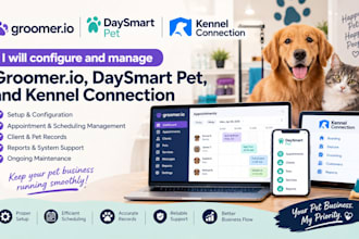 configure and manage groomer io, daysmart pet, and kennel connection