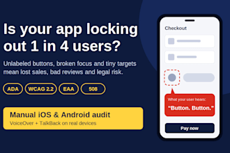 audit your ios and android app for wcag, ada, eaa and section 508