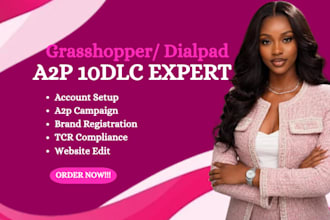 set up grasshopper and dialpad a2p 10dlc registration