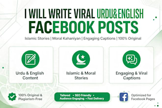 write viral urdu and english fb posts and islamic stories