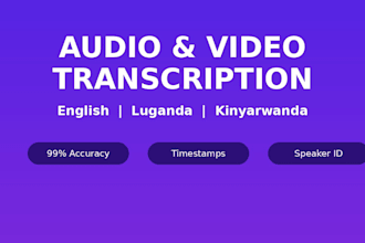 do audio and video transcription,verbatim and timestamps