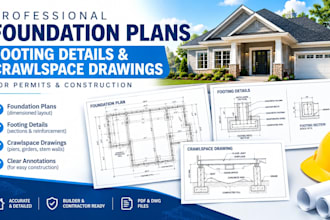 draw residential foundation plans, footing details and crawlspace drawings