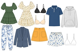 make textile cloth sewing pattern apparel tech pack instruction pattern grading