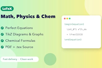 do latex typesetting for math, physics and chemistry documents