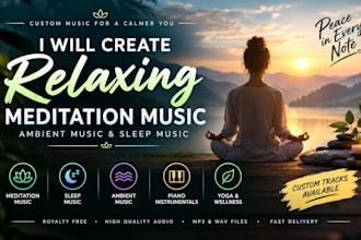 make relaxing meditation music, ambient music,  sleep music, yoga relaxing piano