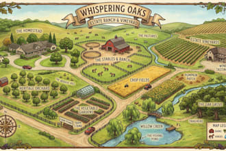 design custom farm map, ranch, field or vineyard map