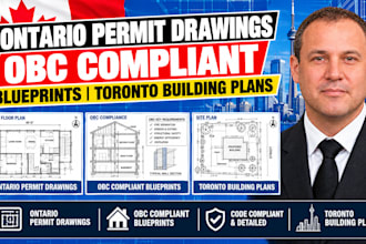 ontario permit drawings, obc compliant blueprints, toronto building plans