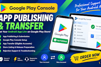 rent or publish and transfer app to google play console