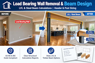 design residential load bearing wall removal structural beam header post