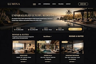 design luxury resort hotel website in figma