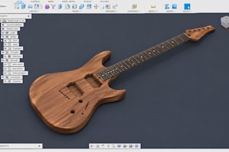 design custom guitar and bass 3d cad model for product development needs and cnc