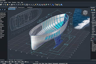 create 2d, 3d marine cad drawings, boat plans and hull cad models