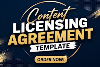 prepare a content licensing agreement template from approved instructions
