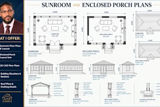draw sunroom plans enclosed porch layout architectural permit drawings