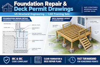 prepare foundation repair plan deck structural engineering permit drawings