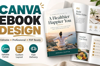 design canva ebook, editable ebook template, pdf ebook and book layout