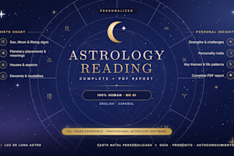 write your personalized birth chart astrology reading in PDF english or spanish