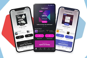 build mobile music streaming app, radio app, podcast app for android and ios