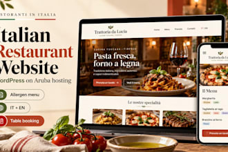 design an italian restaurant wordpress website on aruba hosting