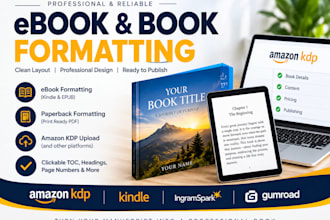 format your ebook and paperback and upload to amazon KDP