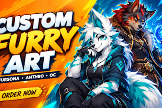 draw custom furry art, fursona, anthro oc illustration