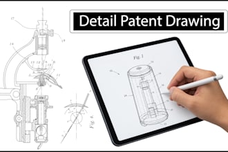 create utility and design patent drawings and technical illustrations