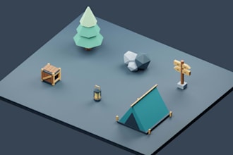 prepare a tailored 3d game prop pack in low poly or voxel style