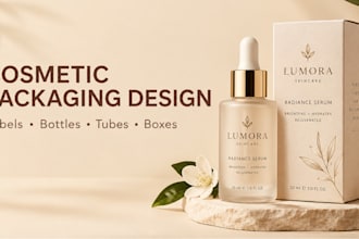 design cosmetic  bottle labels and skincare packaging