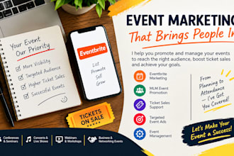 promote eventbrite, MLM, ticket sales with targeted event ads, event management