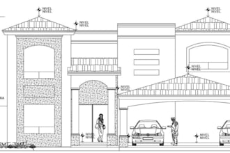 draw architectural building elevations and section drawings in autocad