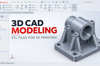 create 3d cad models and stl files for 3d printing