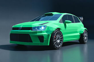 create realistic 3d car models low poly vehicles game ready car assets and model