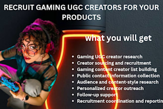 recruit gaming ugc creators for your products