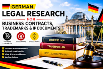 provide german legal research for business contracts trademarks and IP documents