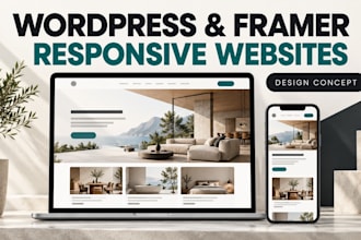 design and build a responsive wordpress or framer website