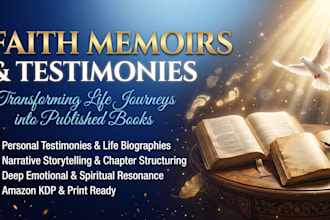 ghostwrite christian memoir, faith stories testimony book, or personal story