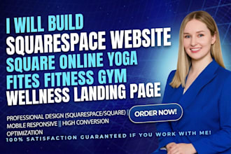 build squarespace website square online yoga fitness gym wellness landing page