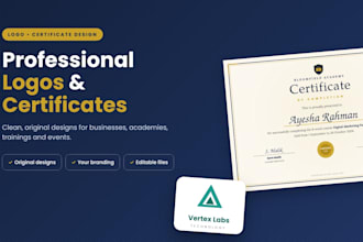 design a professional logo and custom certificates for your business or course