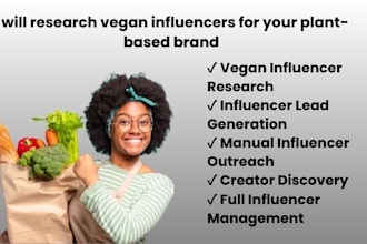 research vegan influencers for your plant based brand
