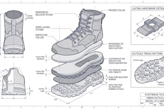design footwear tech, sneakers, loafers, boots, leather shoe for production