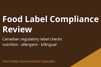 review your food label for canadian regulatory compliance