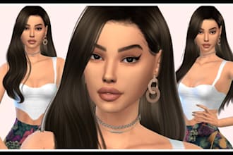 create a realistic sims 4 unique sims and sims 4 outfit using cc and mode