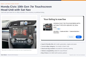 create ebay listings for used auto parts with fitment