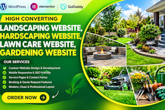 design landscaping website, lawn care website, gardening website, lawn care
