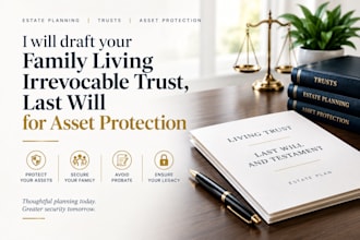 draft your family living irrevocable trust last will for asset protection