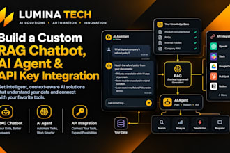 build a custom rag chatbot, ai agent, API key integration