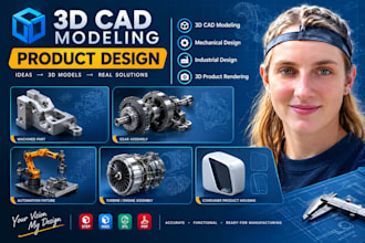 do 3d cad modeling, 3d cad design 3d cad rendering and industrial product design